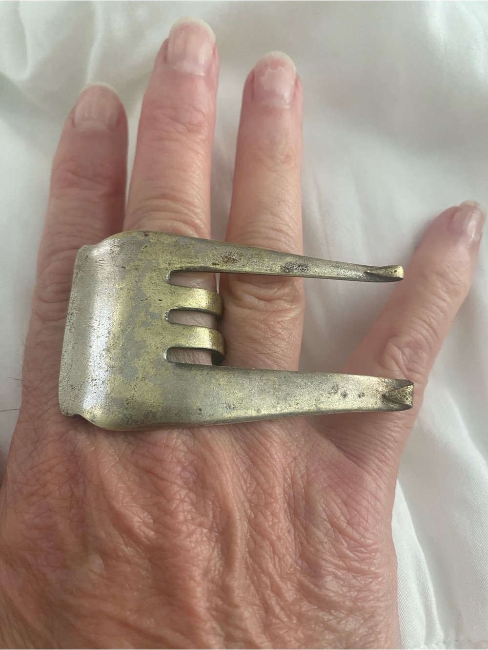 Handcrafted RING Vintage Metal Fork RING RUSTIC PATINA - Picture 3 of 6